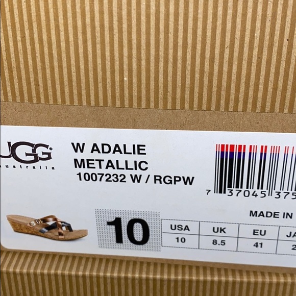 NIB AUTH UGG ADALIE MULE SANDAL ROSE GOLD PEWTER - Picture 7 of 7